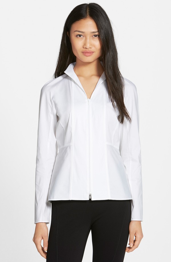 Theory Women's Uniform Luxe Cotton Short Sleeve Button Down Shirt